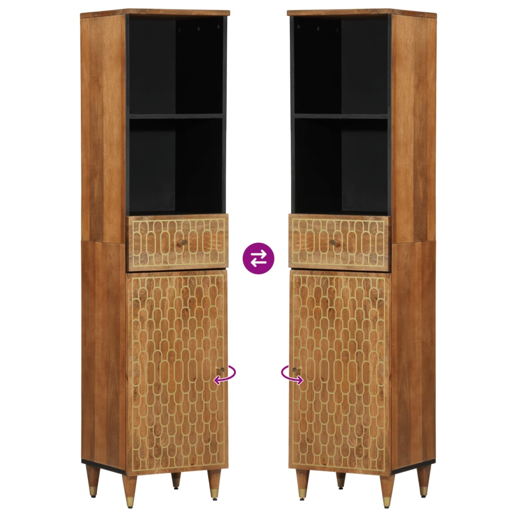 vidaXL Mobile da Bagno 38x33x160 cm in Legno Massello di Mango