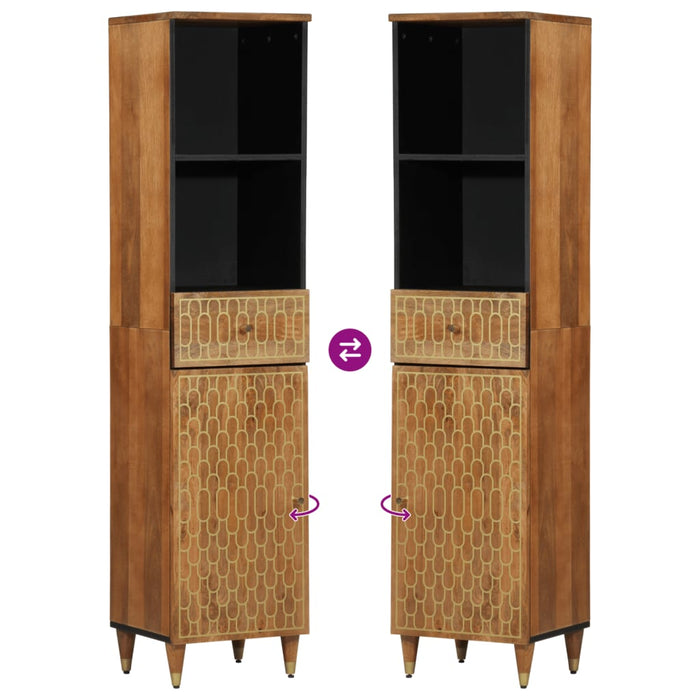 Mobile da Bagno 38x33x160 cm in Legno Massello di Mango 358306