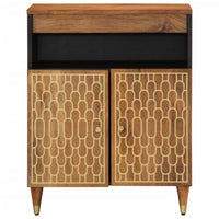 Credenza 60x33x75 cm in Legno Massello di Mango 358309