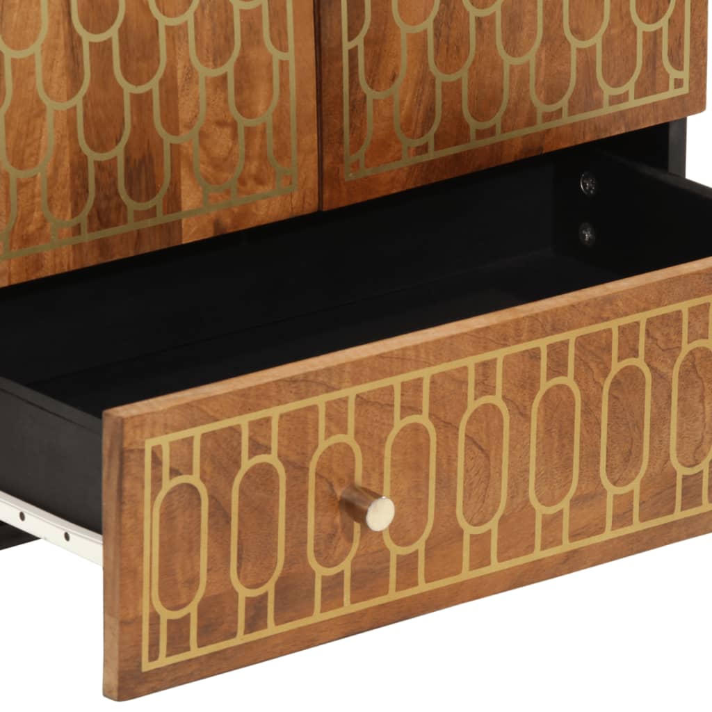 Credenza-Buffet-Armadio da cucina 60x33x110 cm in Legno Massello di Mango 995030