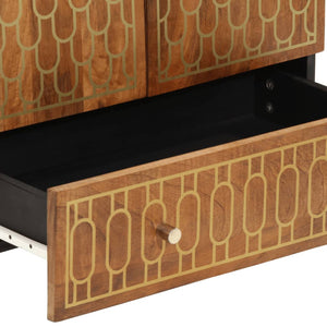 Credenza-Buffet-Armadio da cucina 60x33x110 cm in Legno Massello di Mango 995030