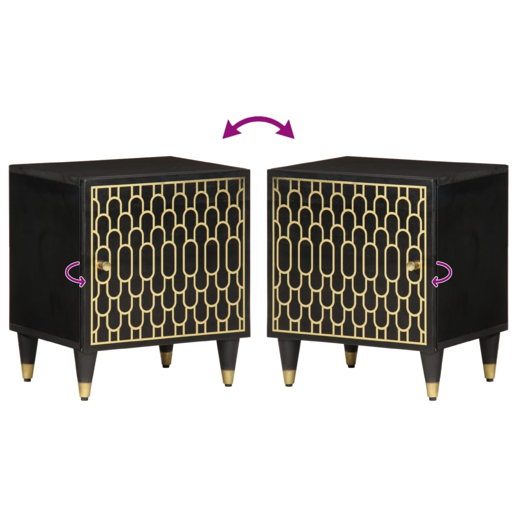 Comodino-Tavolino da notte 40x33x46 cm in Legno Massello di Mango 189771