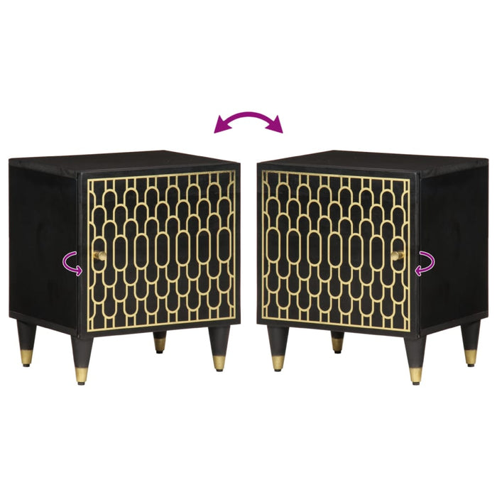 Comodino-Tavolino da notte 40x33x46 cm in Legno Massello di Mango 189771