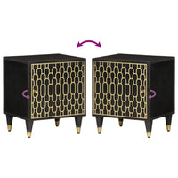 Comodino 40x33x46 cm in Legno Massello di Mango 358316