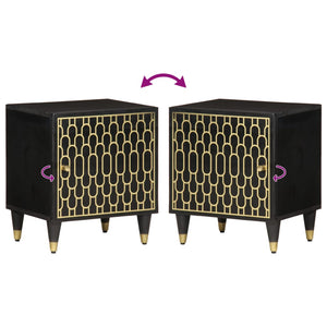 Comodino 40x33x46 cm in Legno Massello di Mango 358316