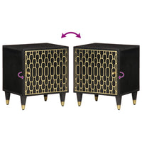 Comodini 2pz 40x33x46 cm in Legno Massello di Mango