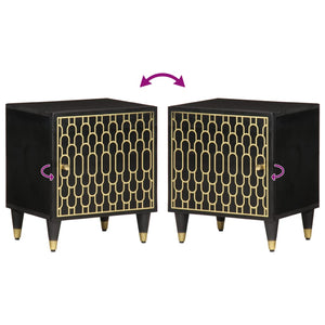 Comodini 2pz 40x33x46 cm in Legno Massello di Mango