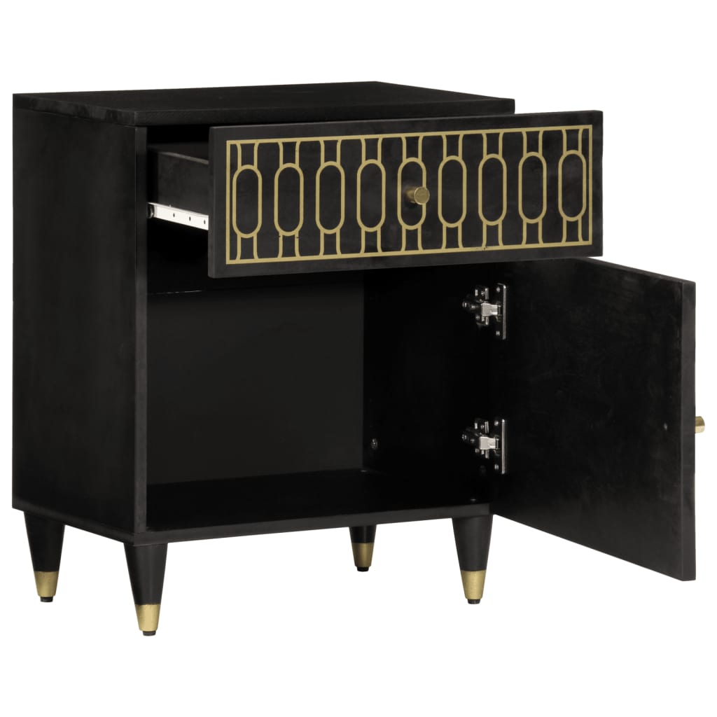 Comodino 50x33x60 cm in Legno Massello di Mango 358328