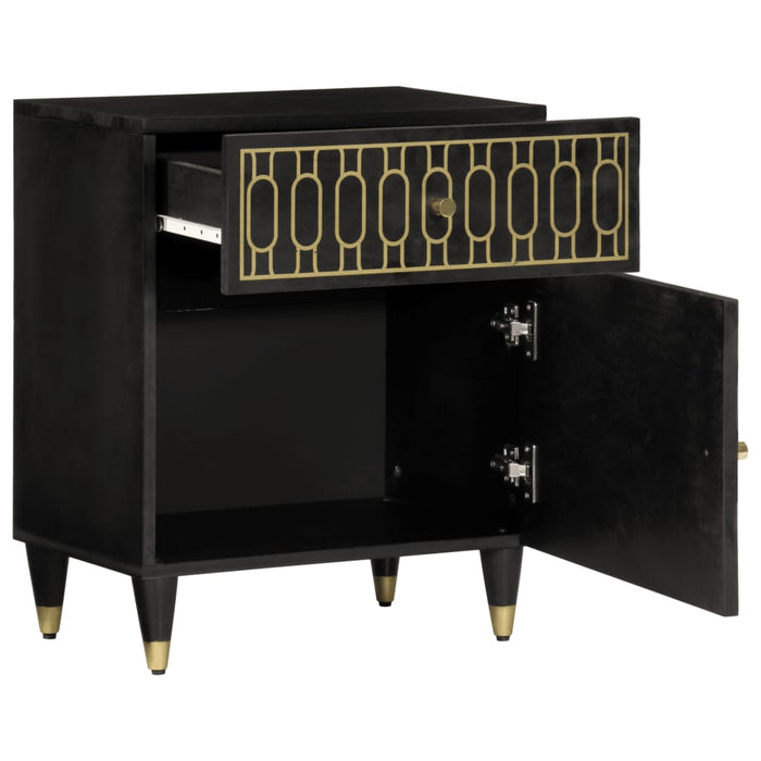 Comodino 50x33x60 cm in Legno Massello di Mango 358328