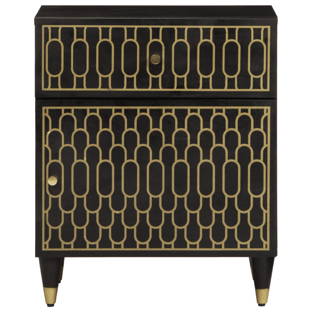 Comodino 50x33x60 cm in Legno Massello di Mango 358328