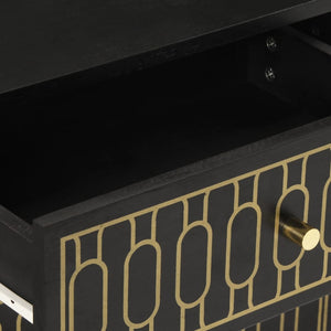 Comodino 50x33x60 cm in Legno Massello di Mango 358328