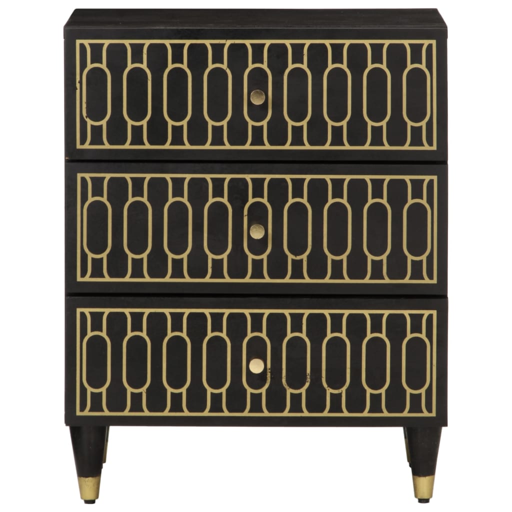 Comodino 50x33x60 cm in Legno Massello di Mango