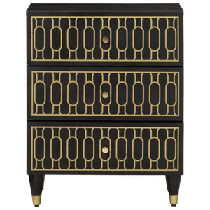 Comodino 50x33x60 cm in Legno Massello di Mango 358329