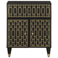 Comodino-Tavolino da notte 50x33x60 cm in Legno Massello di Mango 364860