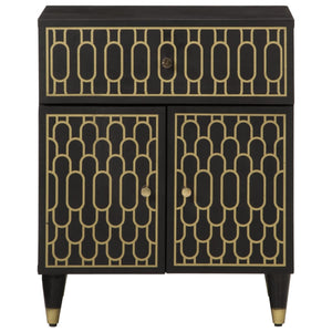 Comodino-Tavolino da notte 50x33x60 cm in Legno Massello di Mango 364860