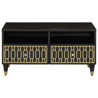 Tavolino da Salotto-Tavolino da soggiorno-Tavolo 80x54x40 cm in Legno Massello di Mango 991542