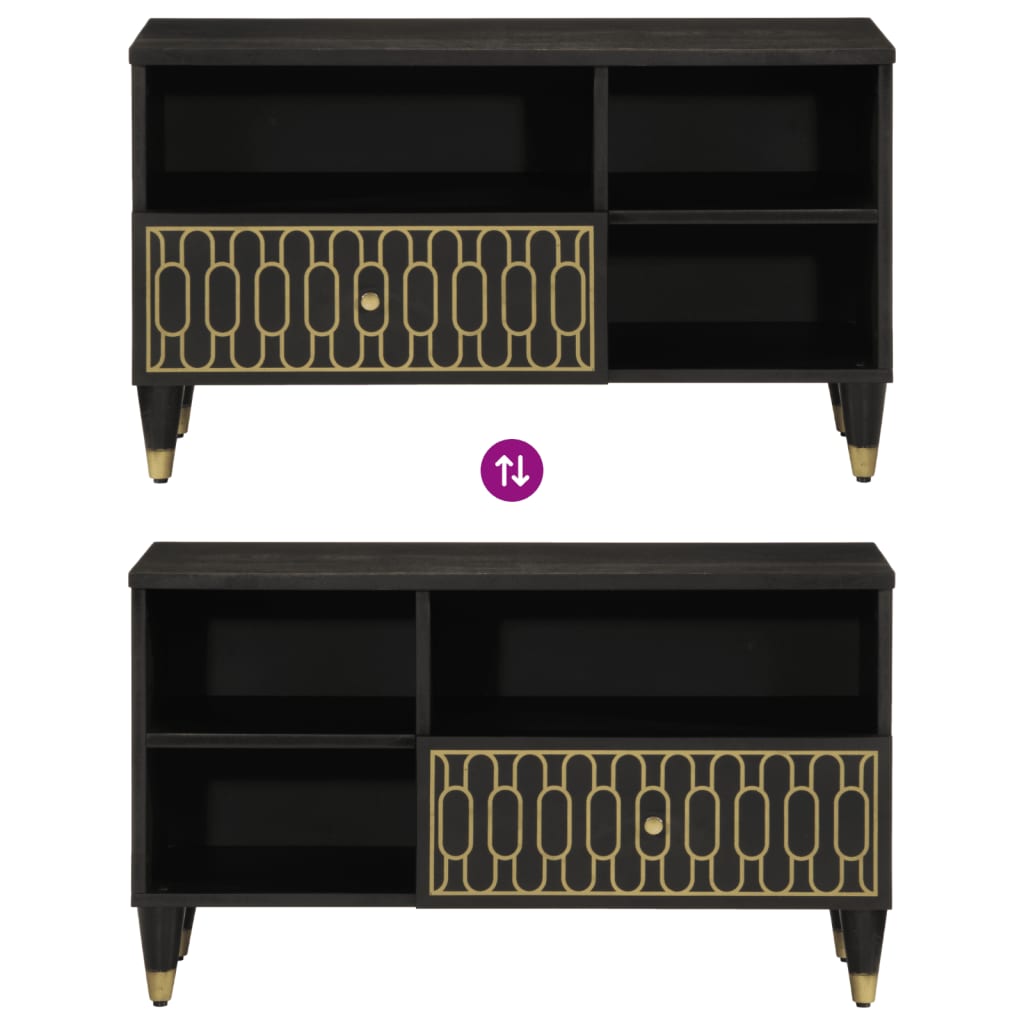 Mobile Porta TV 80x33x46 cm in Legno Massello di Mango 358337