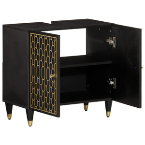 vidaXL Mobile Lavabo da Bagno 62x33x58cm in Legno Massello di Mango