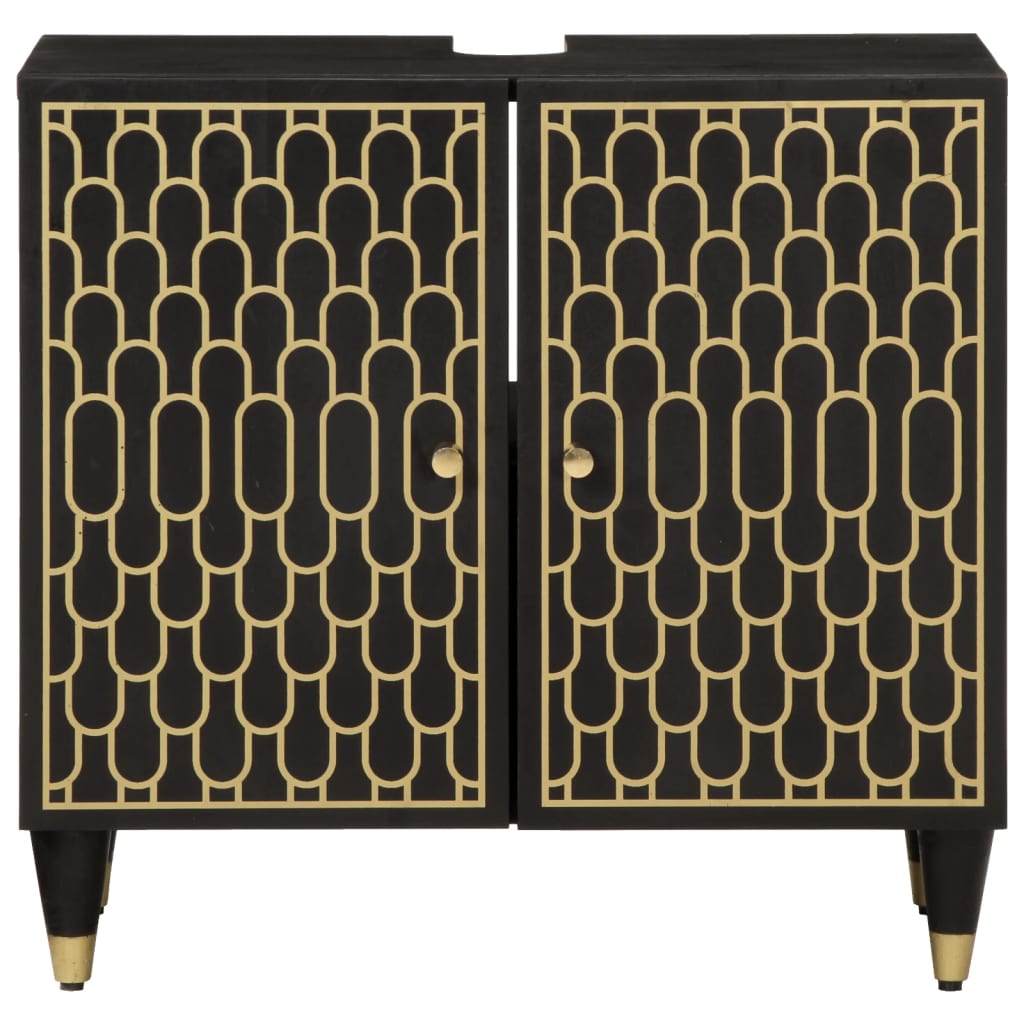 vidaXL Mobile Lavabo da Bagno 62x33x58cm in Legno Massello di Mango