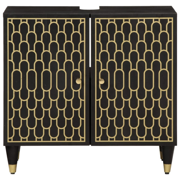 vidaXL Mobile Lavabo da Bagno 62x33x58cm in Legno Massello di Mango