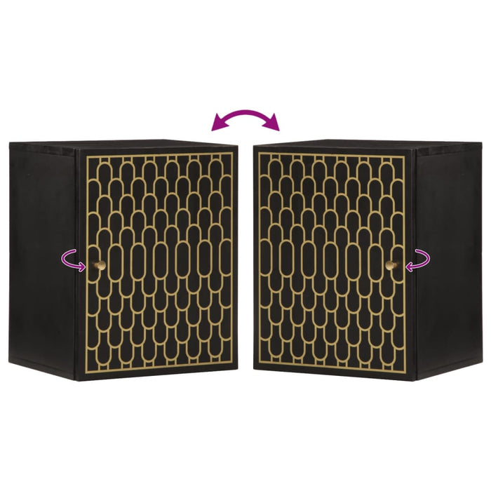 Mobile da Bagno a Parete 38x33x48 cm in Legno Massello di Mango 358340