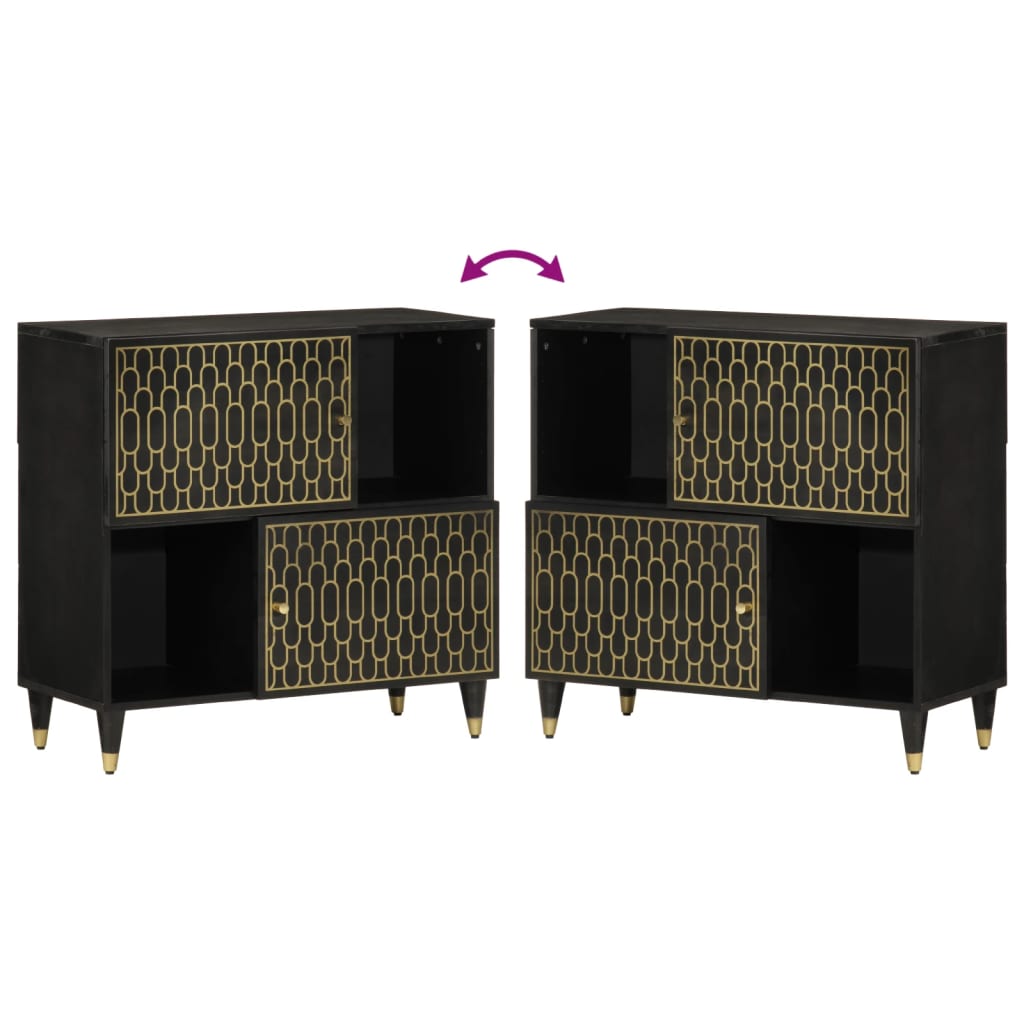 Credenza-Buffet-Armadio da cucina 80x33x75 cm in Legno Massello di Mango 318310