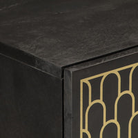 Credenza-Buffet-Armadio da cucina 80x33x75 cm in Legno Massello di Mango 318310