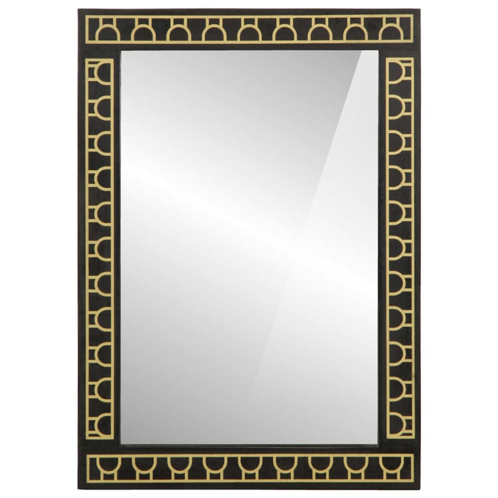 Specchio da Bagno 50x70x2,5 cm Legno Massello di Mango e Vetro