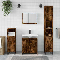 vidaXL Set Mobili da Bagno 2 pz Rovere Fumo in Legno Multistrato