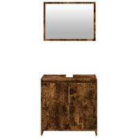 vidaXL Set Mobili da Bagno 2 pz Rovere Fumo in Legno Multistrato