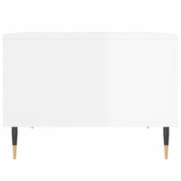 Tavolino Salotto-Tavolino da soggiorno-Tavolo Bianco Lucido 60x50x36,5 cm Legno Multistrato 187089