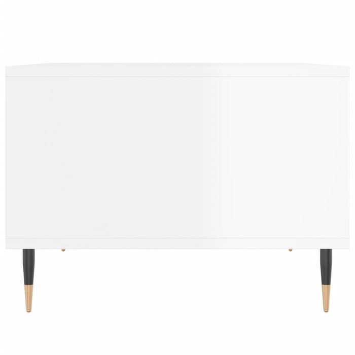 Tavolino Salotto-Tavolino da soggiorno-Tavolo Bianco Lucido 60x50x36,5 cm Legno Multistrato 187089