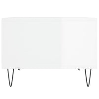 Tavolino Salotto Bianco Lucido 60x50x36,5 cm Legno Multistrato 830542