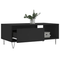 Tavolino da Salotto Nero 90x50x36,5 cm in Legno Multistrato 830565