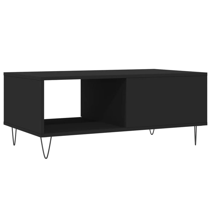 Tavolino da Salotto Nero 90x50x36,5 cm in Legno Multistrato 830565