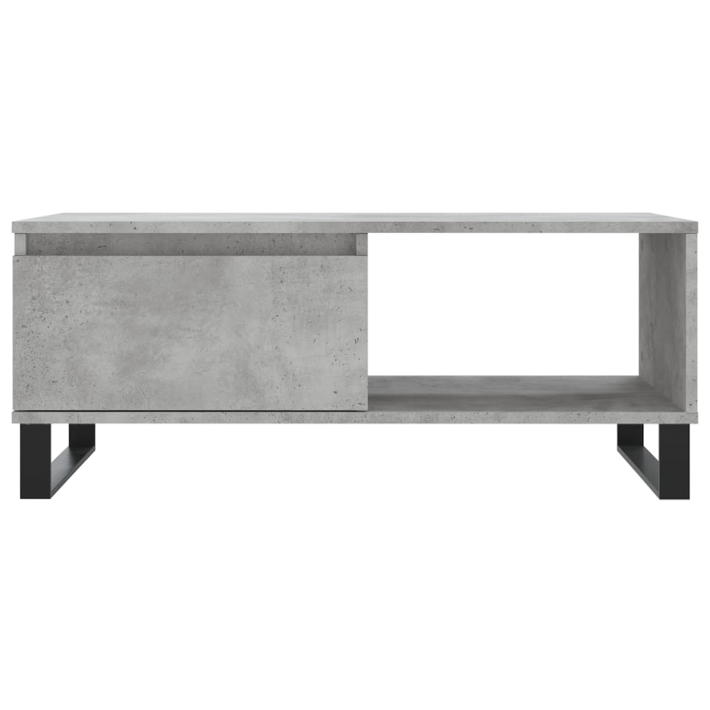 Tavolino Salotto Grigio Cemento 90x50x36,5 cm Legno Multistrato 830576