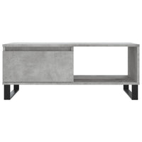 Tavolino Salotto Grigio Cemento 90x50x36,5 cm Legno Multistrato 830576
