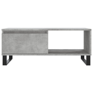 Tavolino Salotto Grigio Cemento 90x50x36,5 cm Legno Multistrato 830576