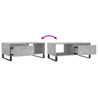 Tavolino Salotto Grigio Cemento 90x50x36,5 cm Legno Multistrato 830576