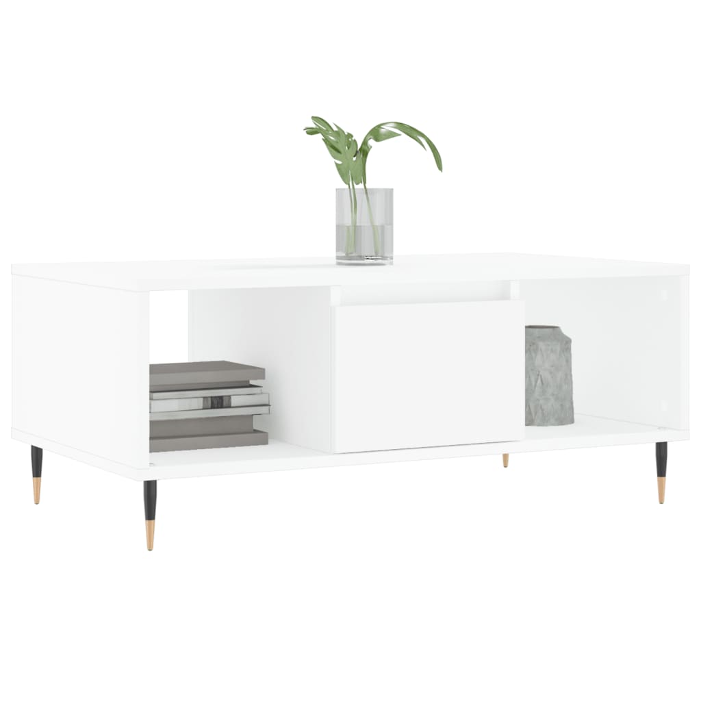 Tavolino da Salotto Bianco 90x50x36,5 cm in Legno Multistratocod mxl 70798