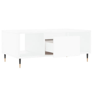 Tavolino da Salotto Bianco 90x50x36,5 cm in Legno Multistrato 830580