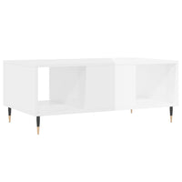 Tavolino Salotto Bianco Lucido 90x50x36,5 cm Legno Multistrato 830582