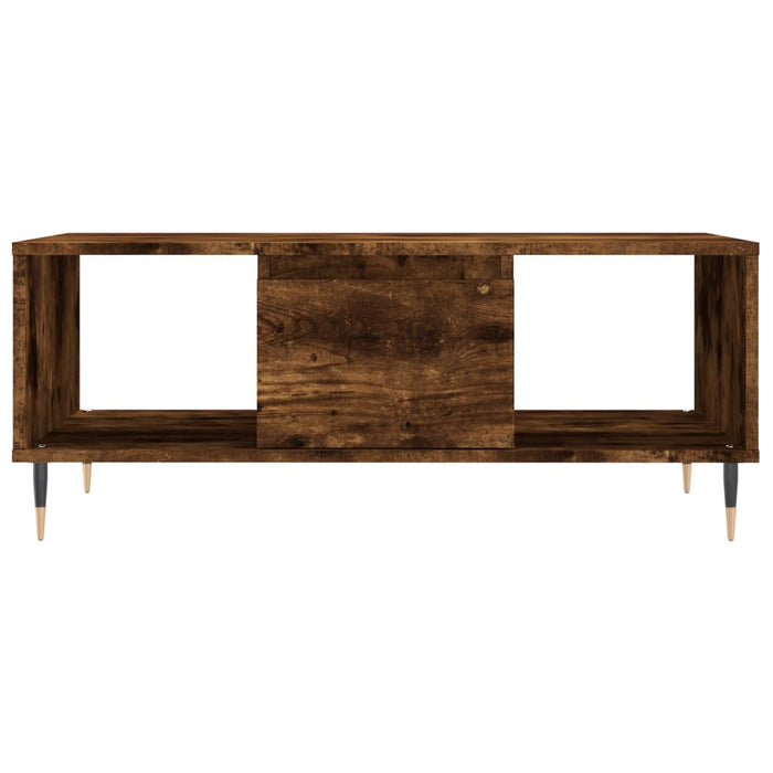 Tavolino da Salotto-Tavolino da soggiorno-Tavolo Rovere Fumo 90x50x36,5 cm Legno Multistrato 398219