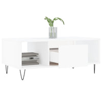Tavolino da Salotto Bianco 90x50x36,5 cm in Legno Multistrato 830588