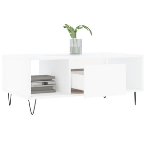 Tavolino da Salotto Bianco 90x50x36,5 cm in Legno Multistrato 830588