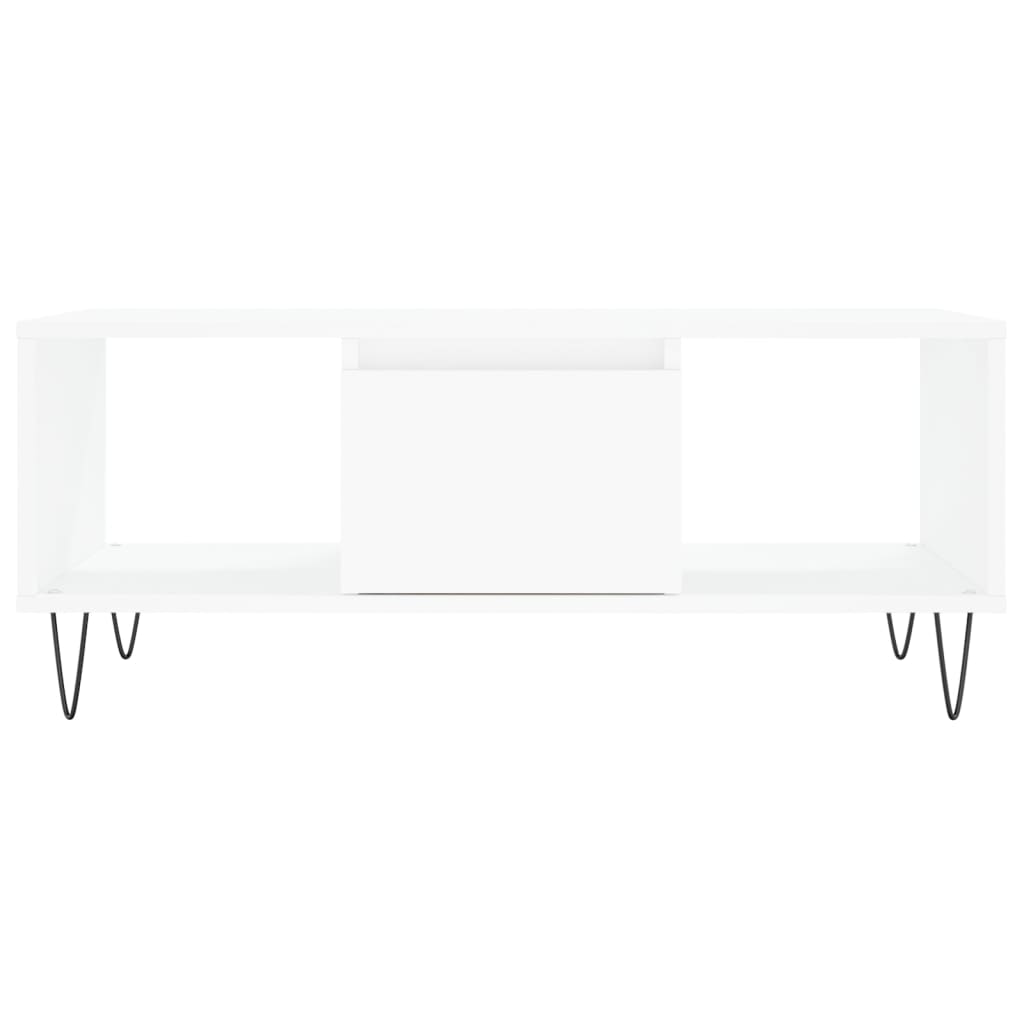 Tavolino da Salotto Bianco 90x50x36,5 cm in Legno Multistrato 830588