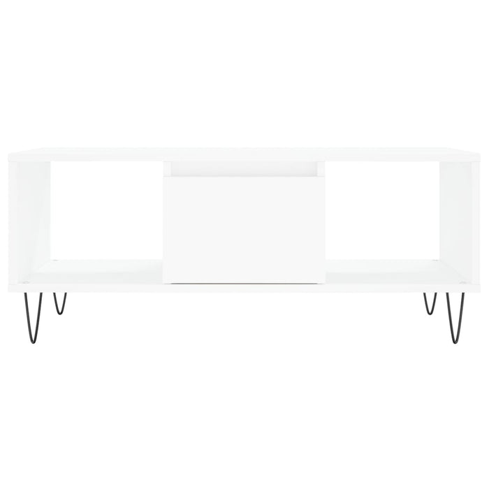 Tavolino da Salotto Bianco 90x50x36,5 cm in Legno Multistrato 830588