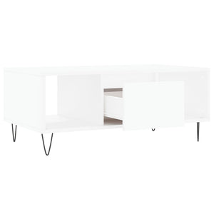 Tavolino da Salotto Bianco 90x50x36,5 cm in Legno Multistrato 830588