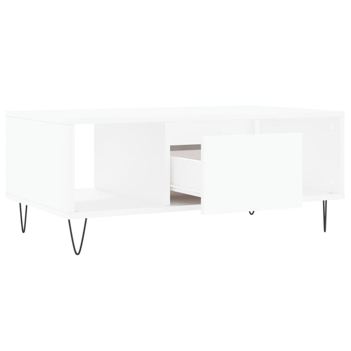 Tavolino da Salotto Bianco 90x50x36,5 cm in Legno Multistrato 830588