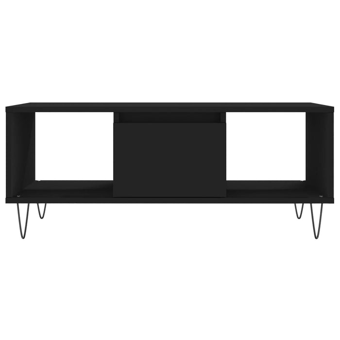 Tavolino da Salotto Nero 90x50x36,5 cm in Legno Multistrato 830589